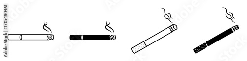 Cigarette icons vectors for apps and web.