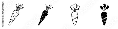 Carrot icons vectors for apps and web.