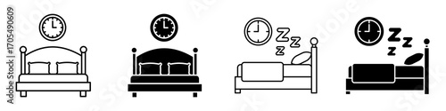 Bedtime icons vectors for apps and web.