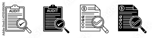 Audit icons vectors for apps and web.