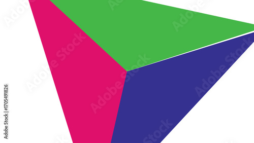 Abstract Geometric Shape with Vibrant Colors Pink Green Blue for Modern Design and Creative Projects