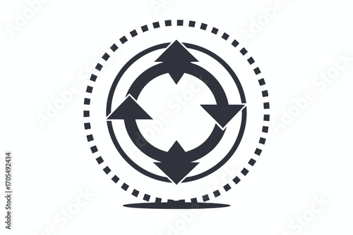 Dark arrows within a dotted circle symbolize a cyclical process of renewal