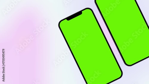 Green Screen Smartphone Mockup Modern Design Seamless Content Integration App Showcase Chroma Key