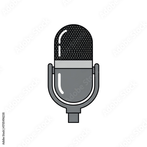 Vintage Microphone Icon for Audio Recording.