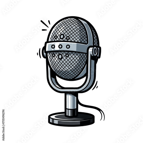 Vintage Microphone Illustration.