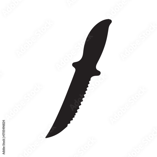 knife silhouette vector on white background. 