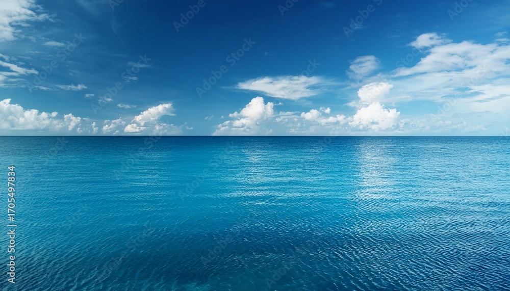 Fototapeta premium Beautiful Seascape With Blue Sky Reflected In Water Surface