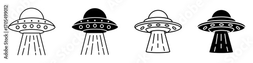 UFO icon vectors for apps and web.