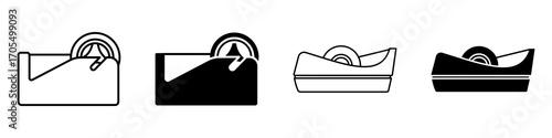 Tape dispenser icon vectors for apps and web.