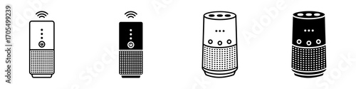 Smart speaker icon vectors for apps and web.