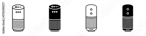 Smart speaker icon vectors for apps and web.