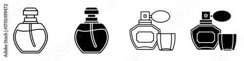 Perfume bottle icon vectors for apps and web.