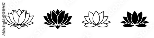 Lotus icon vectors for apps and web.