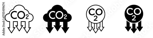 Low carbon dioxide icon vectors for apps and web.