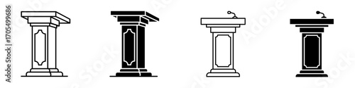 Lectern icon vectors for apps and web.
