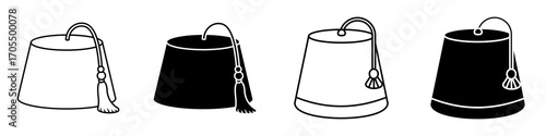 Fez hat icon vectors for apps and web.