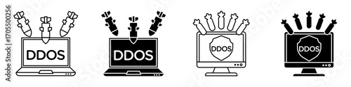 DDOS icon vectors for apps and web.