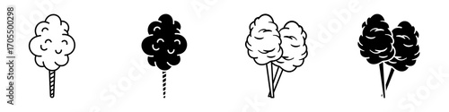 Cotton candy icon vectors for apps and web.