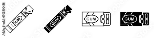 Chew gum icon vectors for apps and web.