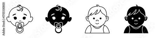 Baby boy icon vectors for apps and web.