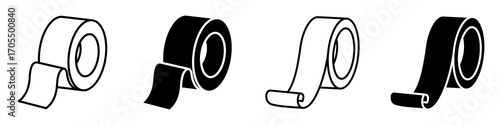 Adhesive tape icon vectors for apps and web.