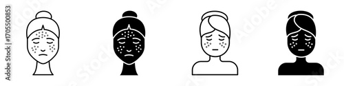 Acne icon vectors for apps and web.