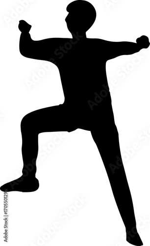 Vector isolated illustration of a man on a climbing wall. Silhouette of a person on a climbing wall. Training for climbers. Bouldering.