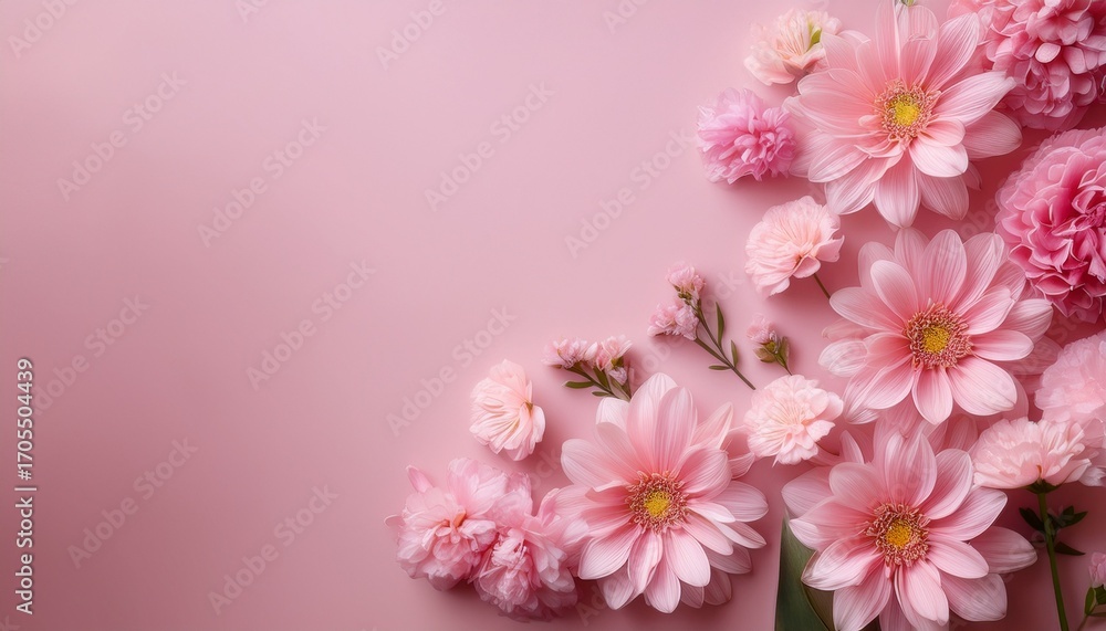 A Serene Arrangement Of Delicate Pink Flowers On A Soft Pink Background This Image Captures The Beauty Of Nature Offering A Calming Aesthetic For Various Design Projects A Serene Arrangement Of Delicate Pink Flowers On A Soft Pink Background This Image Captures The Beauty Of Nature Offering A Calming Aesthetic For Various Design Projects