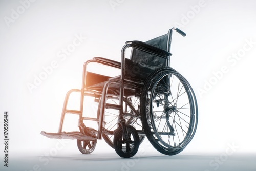 Modern black wheelchair, studio shot