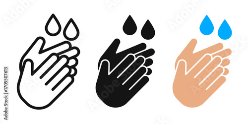 washing hands icon vectors for apps and web.