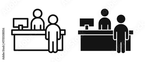 reception desk icon vectors for apps and web.