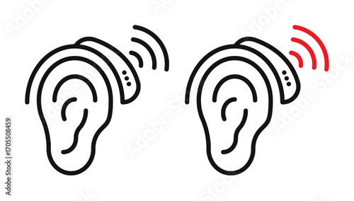 hearing aid icon vectors for apps and web.