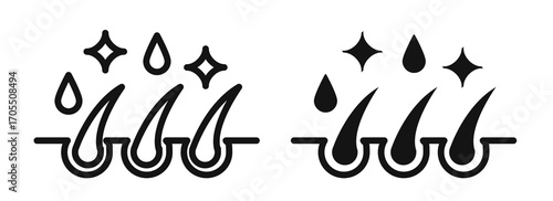 hair care icon vectors for apps and web.