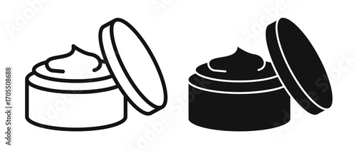 facial cream jar icon vectors for apps and web.