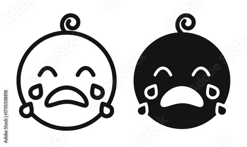 Crying baby Icon vector for apps and web