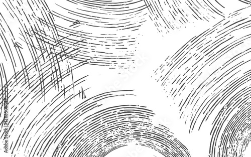 Scratches and dirt texture on white background.Black and white circle shade wallpaper. Grunge rough vector.