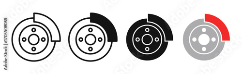 brake discs icon vectors for apps and web.
