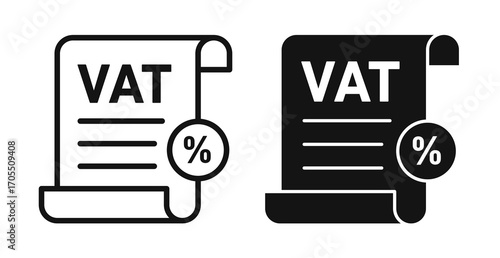 VAT taxes icon vectors for apps and web.