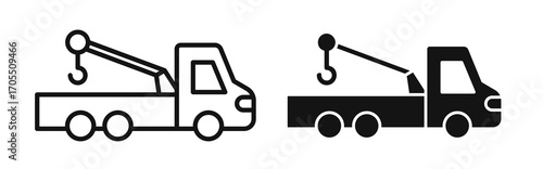 Tow truck icon vectors for apps and web.
