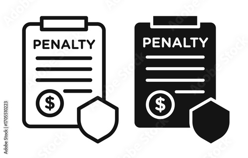 Penalty document icon vectors for apps and web.