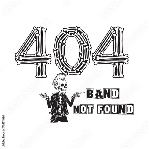 Vector art of 404 band not found error message