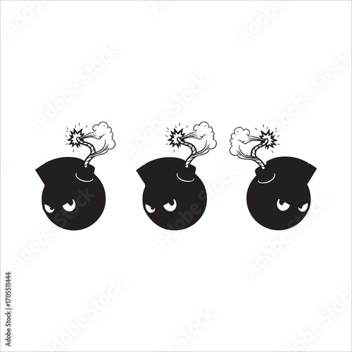 Vector art of three bomb characters