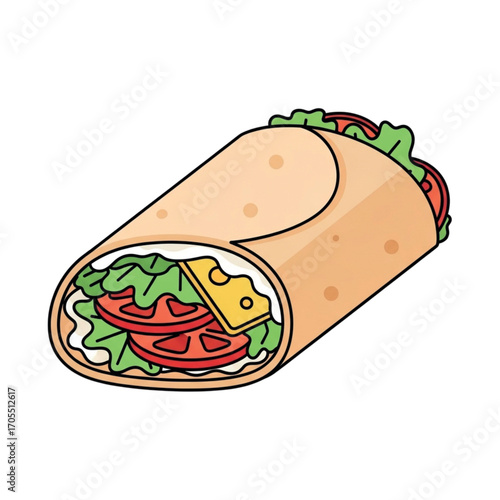 Delicious Burrito with Fresh Ingredients.