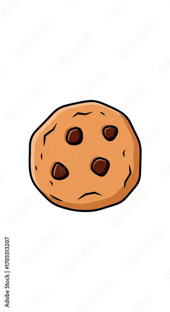 Fototapeta premium Delicious Chocolate Chip Cookie Illustration 1.