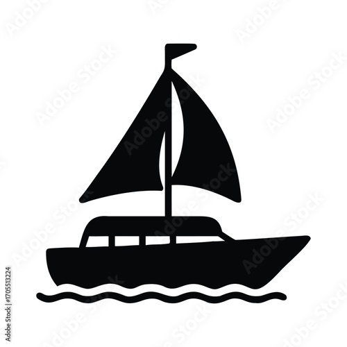 Silhouettes of Various Boats and Yachts