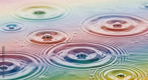 Ripple Effect on a Colorful Water Surface