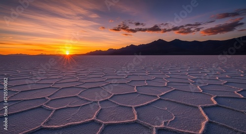 Sunrise over Bonneville Salt Flats, Utah