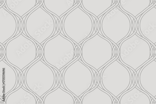 A seamless pattern featuring a repeating design of curved lines on a light gray background texture