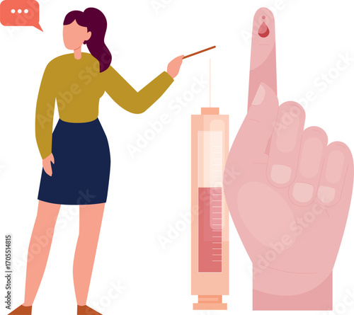 Girl briefing about diabetes