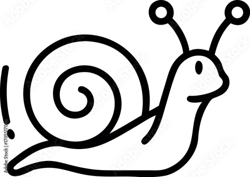 Vector art of cartoon snail with a shell and antennae